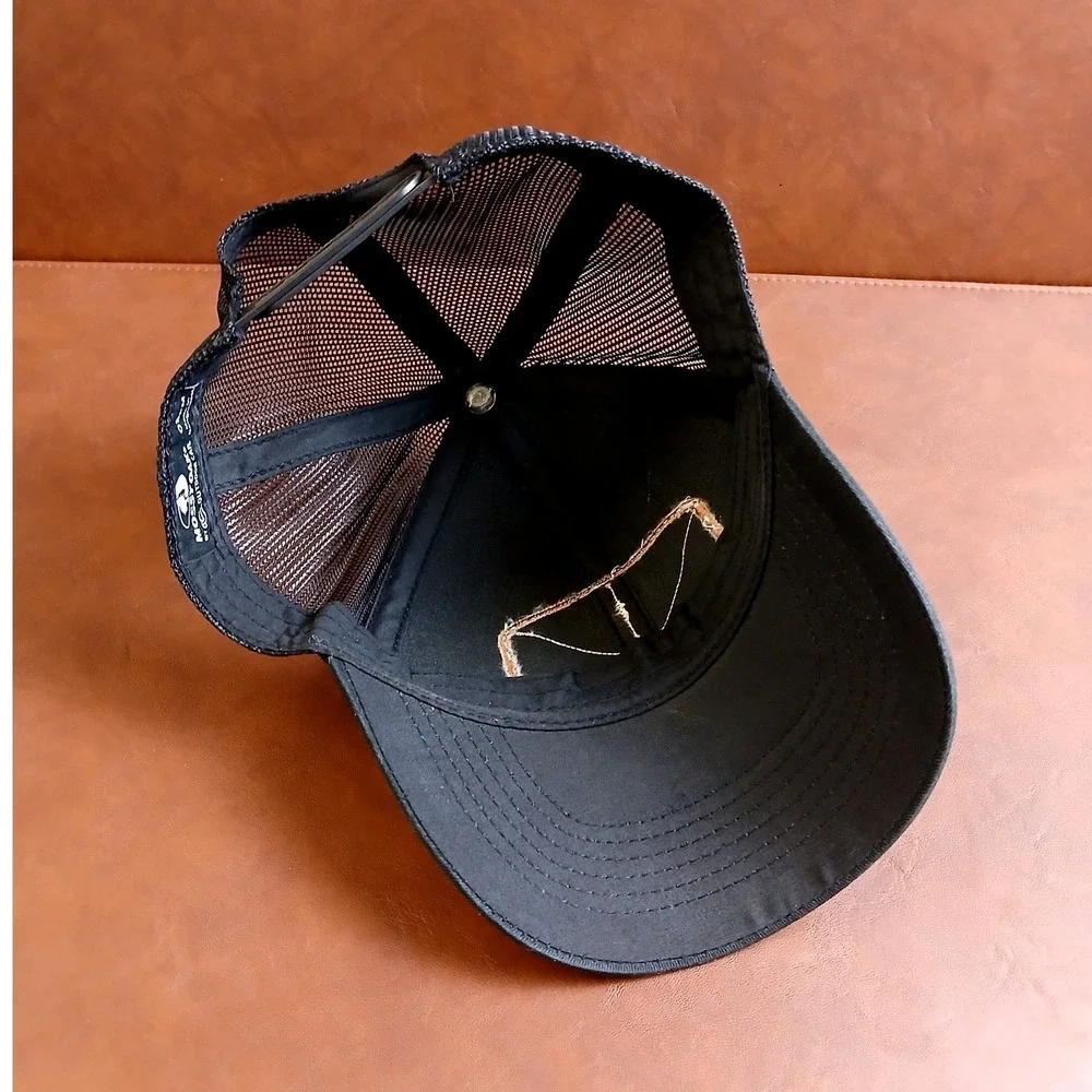 Mossy Oak Black Trucker Hat Gold Embroidered Logo Patch Snapback Mesh Cap‎ OSFM